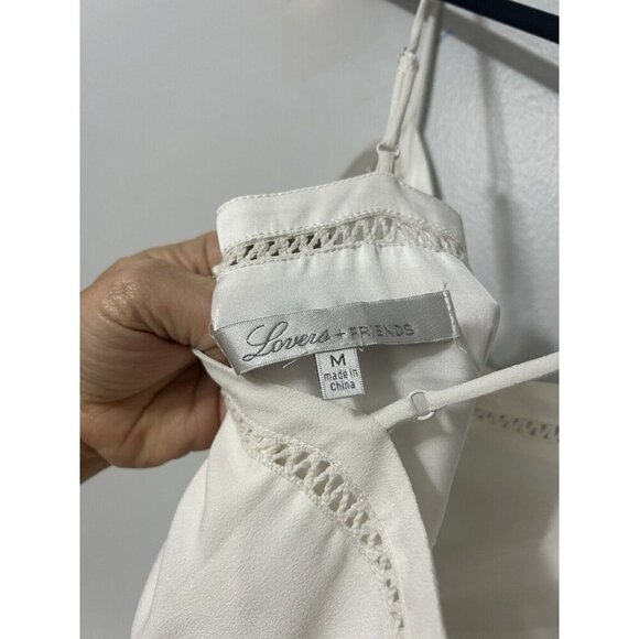 Lovers + Friends Daphne Mini Dress in Ivory with Lace Applique Size M - Picture 5 of 7
